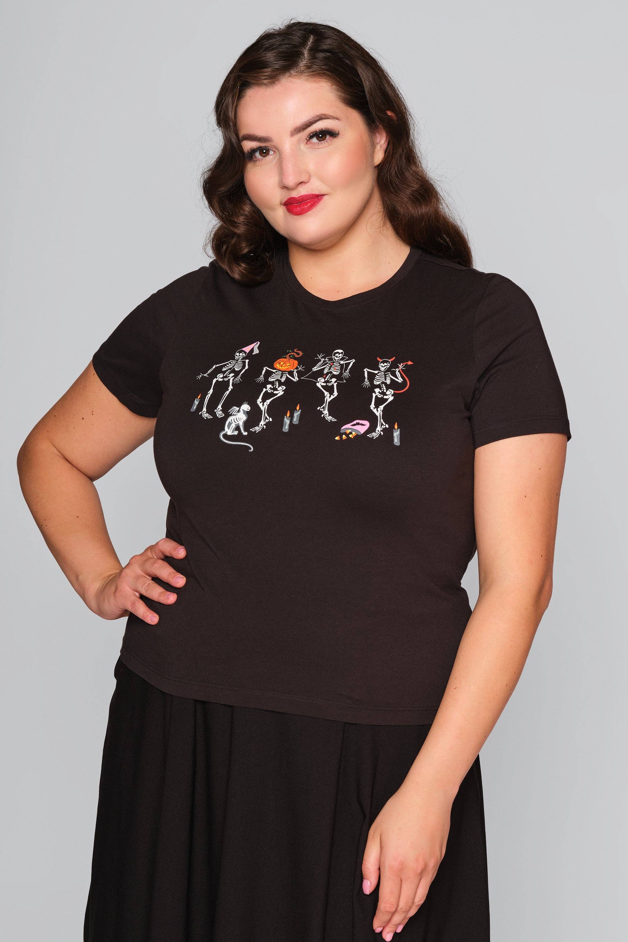 BLACK Skeleton Boo-gie T-Shirt for wholesale on Faire3