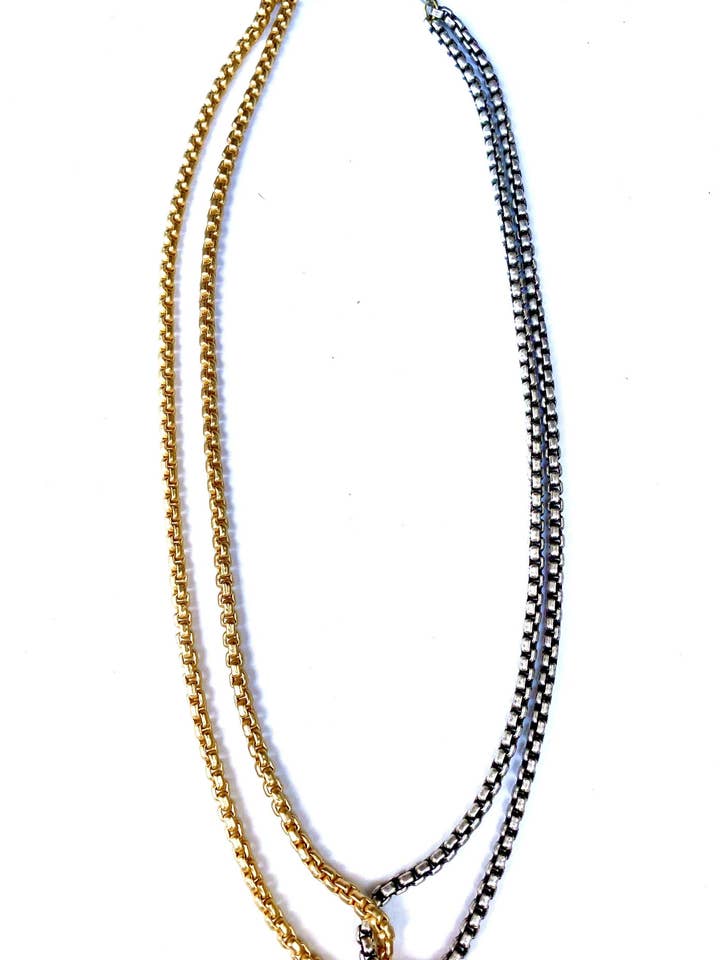 Twist - two-tone necklace for wholesale by LJ Sonder