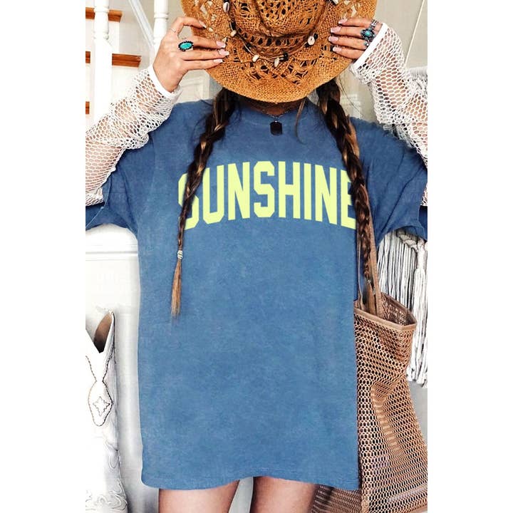 SUNSHINE OVERSIZED MINERAL GRAPHIC TEE for wholesale by HRTandLUV