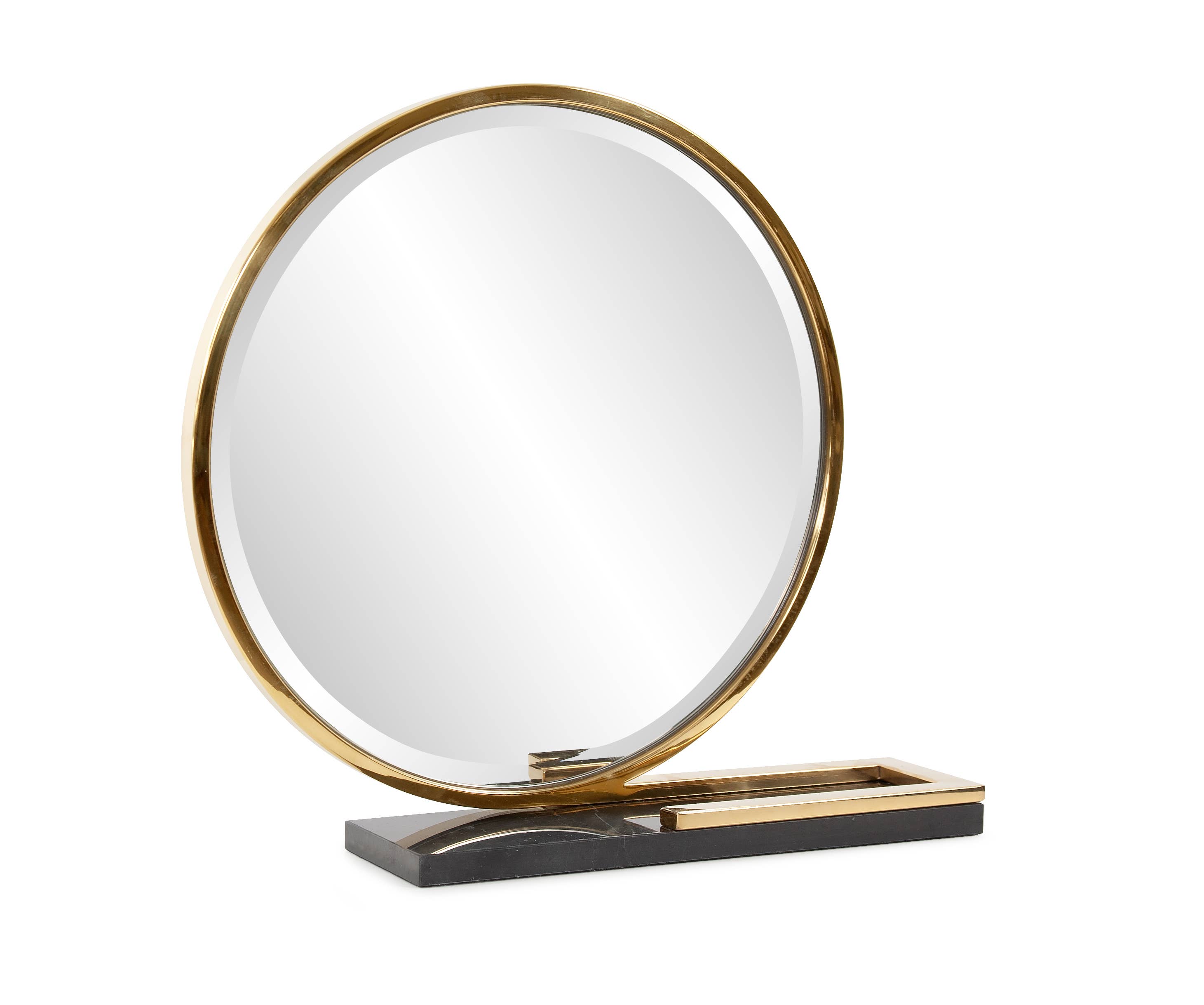 Howard Elliott on Faire – Espelho para maquilhagem por atacado – O Espelho de Mesa Gatsby Preto & Dourado1