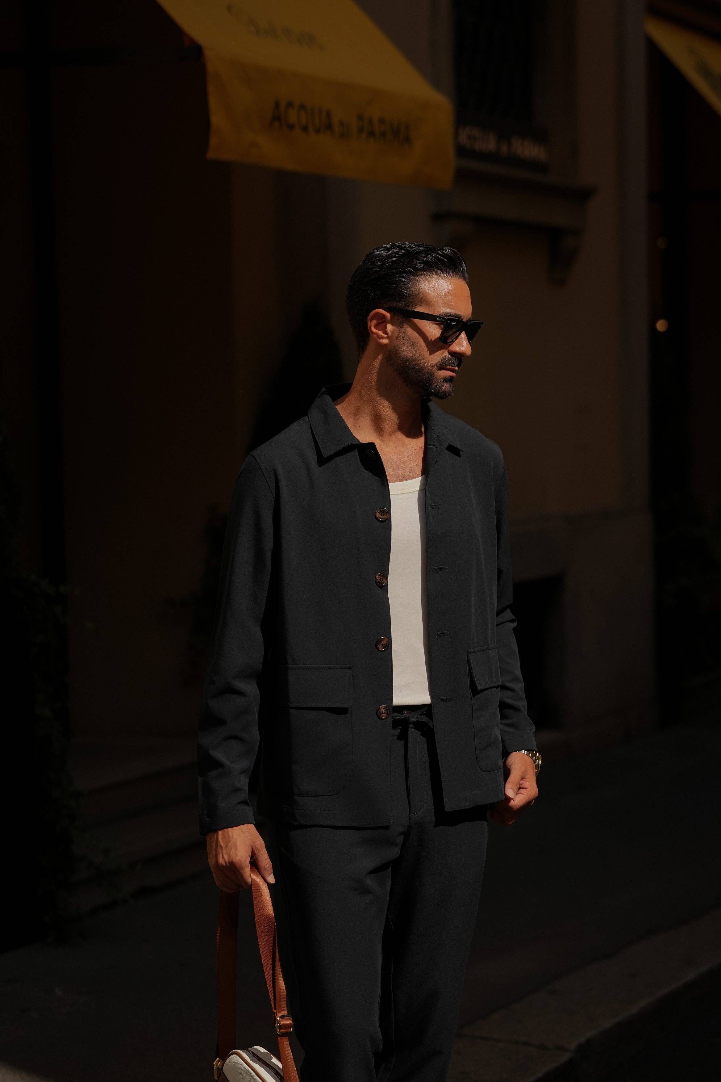 DONATO – Großhandel Hemdjacke/Shacket – Herren – Marineblaue Hemdjacke3