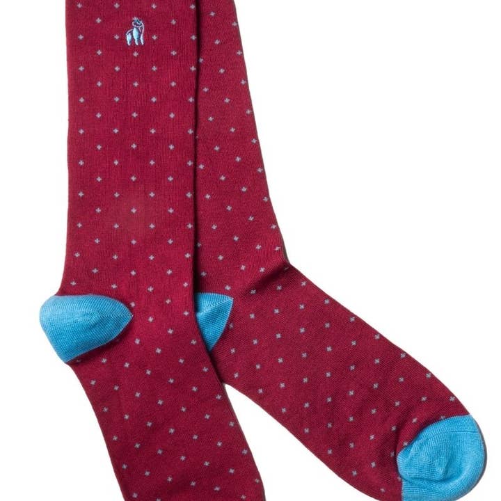 Calzini in bambù bordeaux maculato (3 paia) per la vendita all'ingrosso da parte di Swole Panda