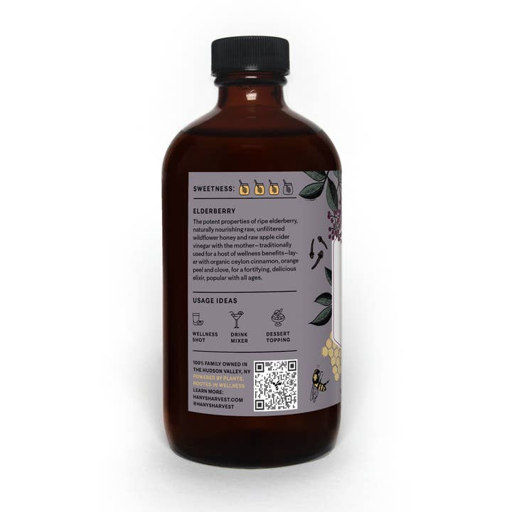 Hany's Harvest Inc - Wholesale Oral Supplement/Vitamin - Elderberry Herbal Syrup - Raw Honey Immune + Wellness Tonic1