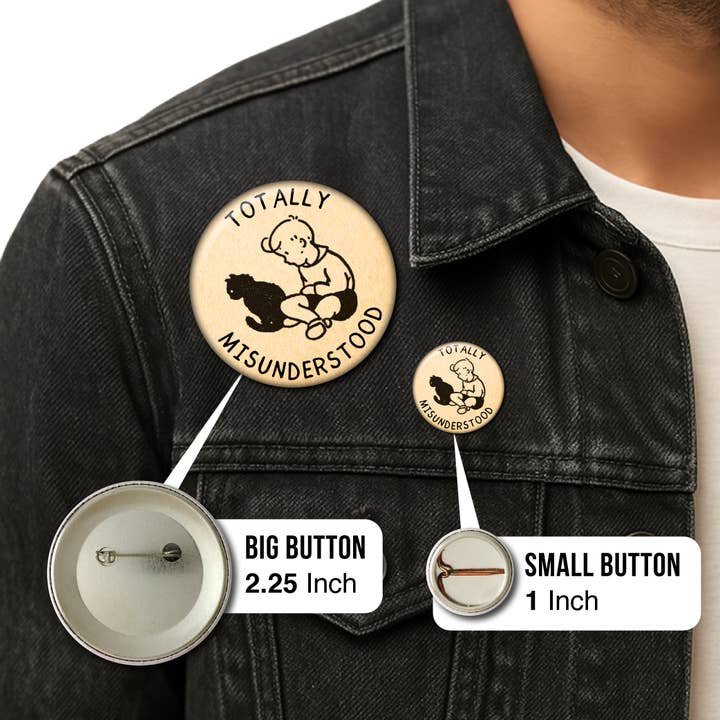 Static Cat Studio - Wholesale Lapel pin/button - Totally Misunderstood – Pin2