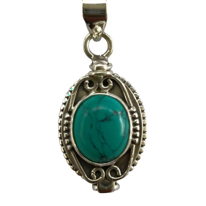 Poison Pendant Turquoise 925 Silver Handmade Pendant for wholesale by SILVER CAVE
