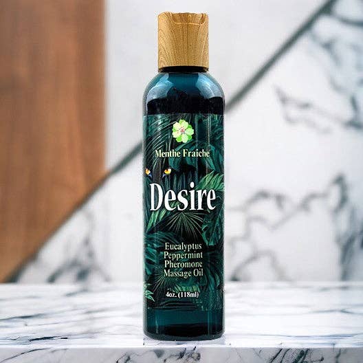 Little Genie Productions - Wholesale Massage Oil/Gel - Desire Pheromone Massage Oil- Eucalyptus & Peppermint, 4oz2