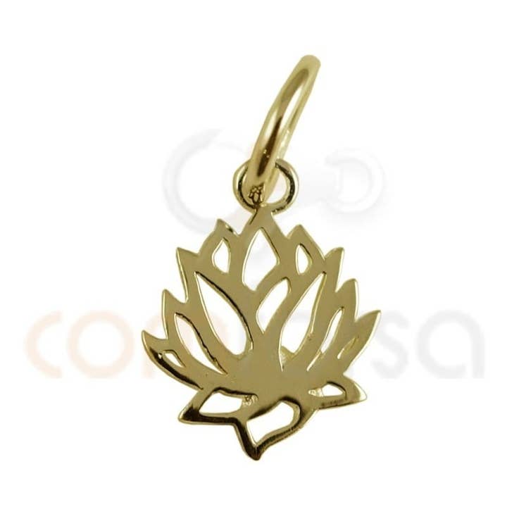 COM FORSA SL - Wholesale Individual Charm/Pendant - Sterling Silver Lotus Flower Pendant 9X11.5 Mm1