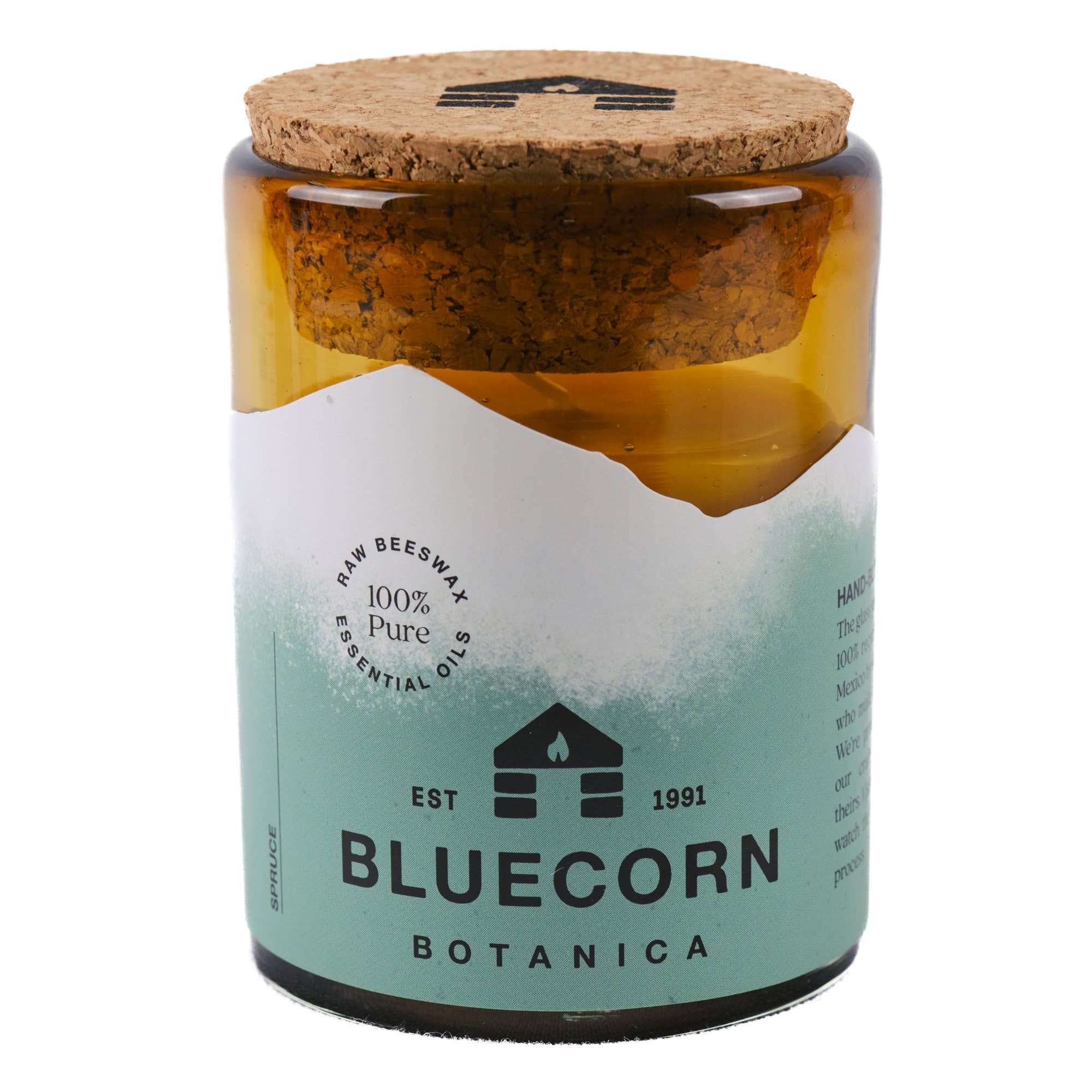 Bluecorn Candles - Wholesale Jar/Filled Candle - Scented Beeswax Candles - Pure Essential Oils - Blown Glass Holders25