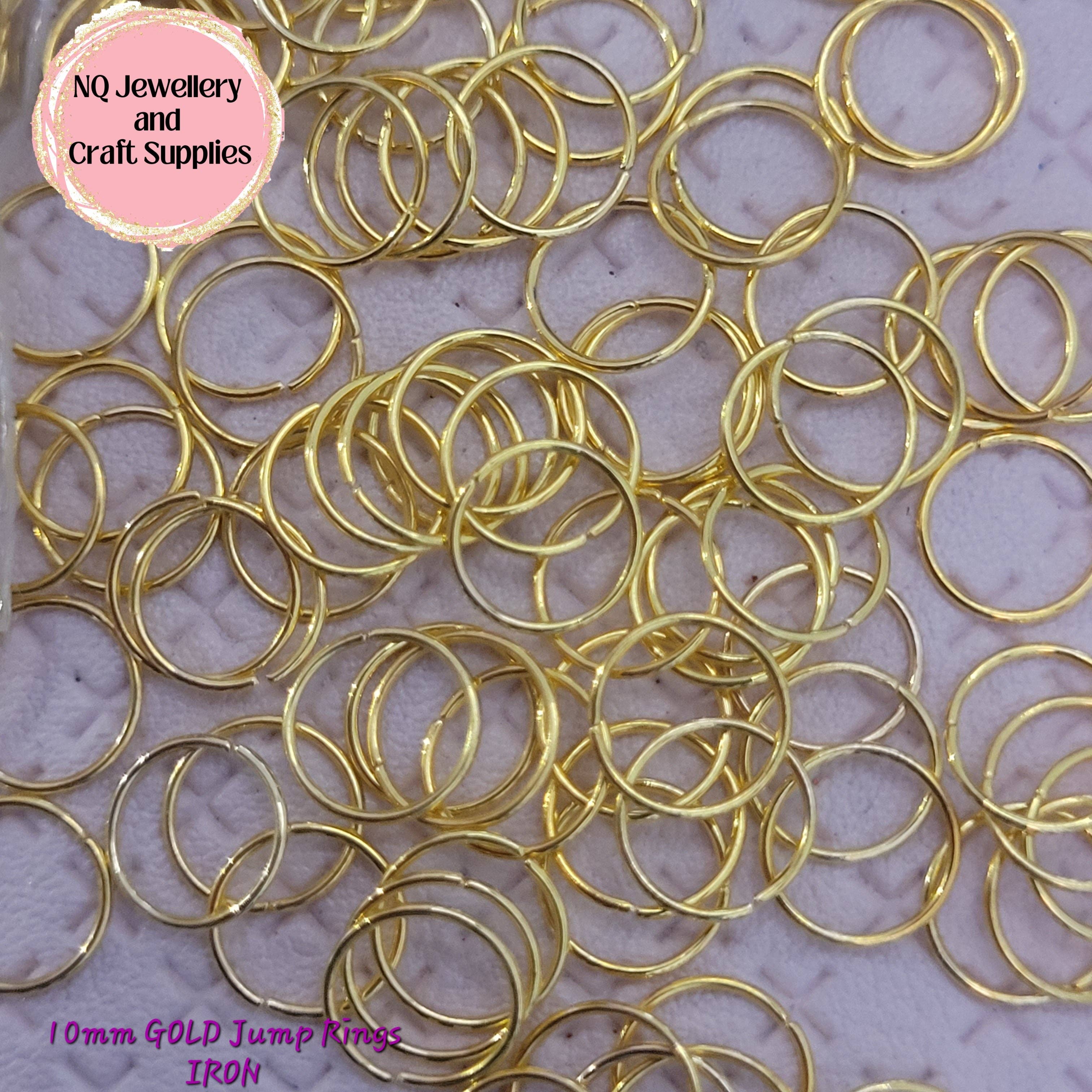 NQ Jewellery & Craft Supplies – material para artesanato por atacado – Anéis Jump DOURADOS FERRO x 100pcs 4mm 6mm 7mm 8mm 10mm7