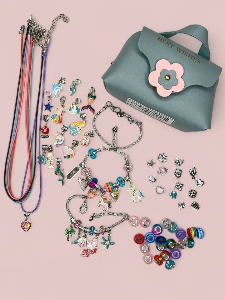 BRACELET & NECKLACE CHARM SET. ACG40038 M for wholesale by Kids Charm Online