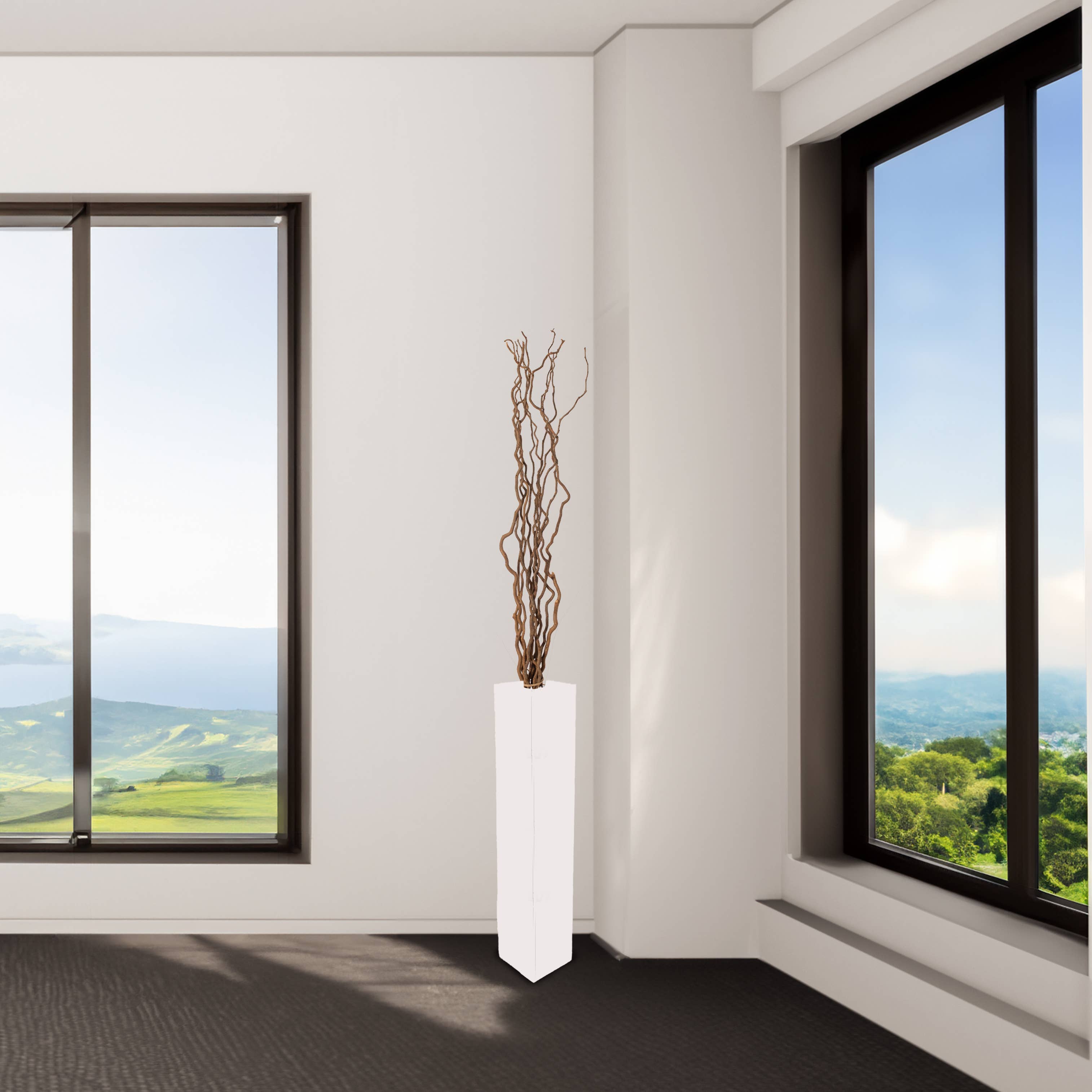 Quickway Imports – wholesale Vase – Tall Rectangular Wooden Modern Floor Vase13