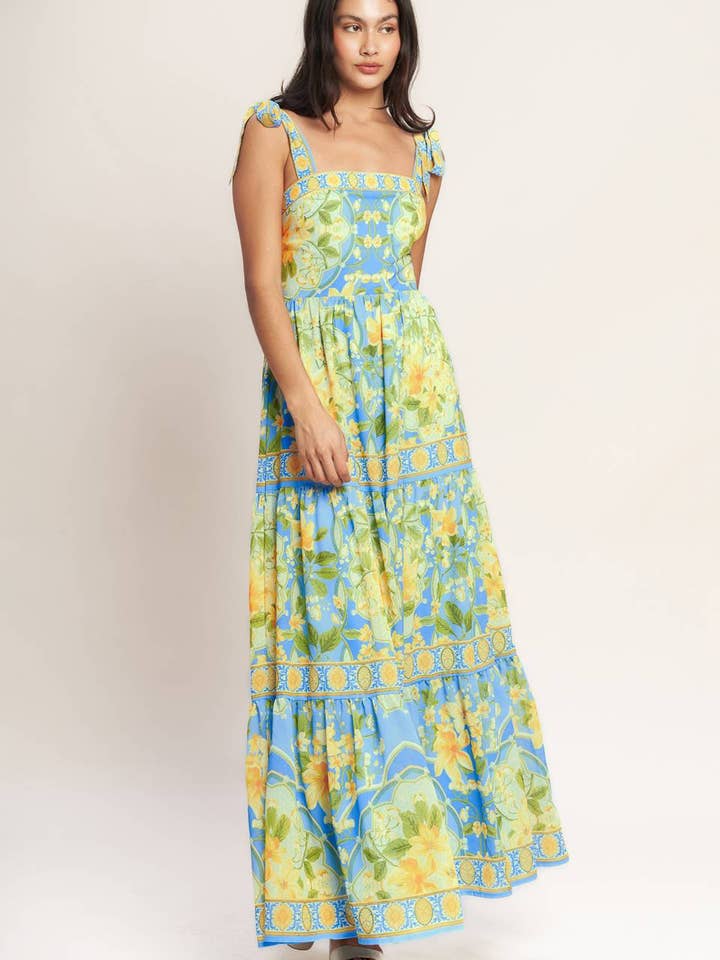 Une robe maxi tissée imprimée - ID23436 pour la vente par FLYING TOMATO