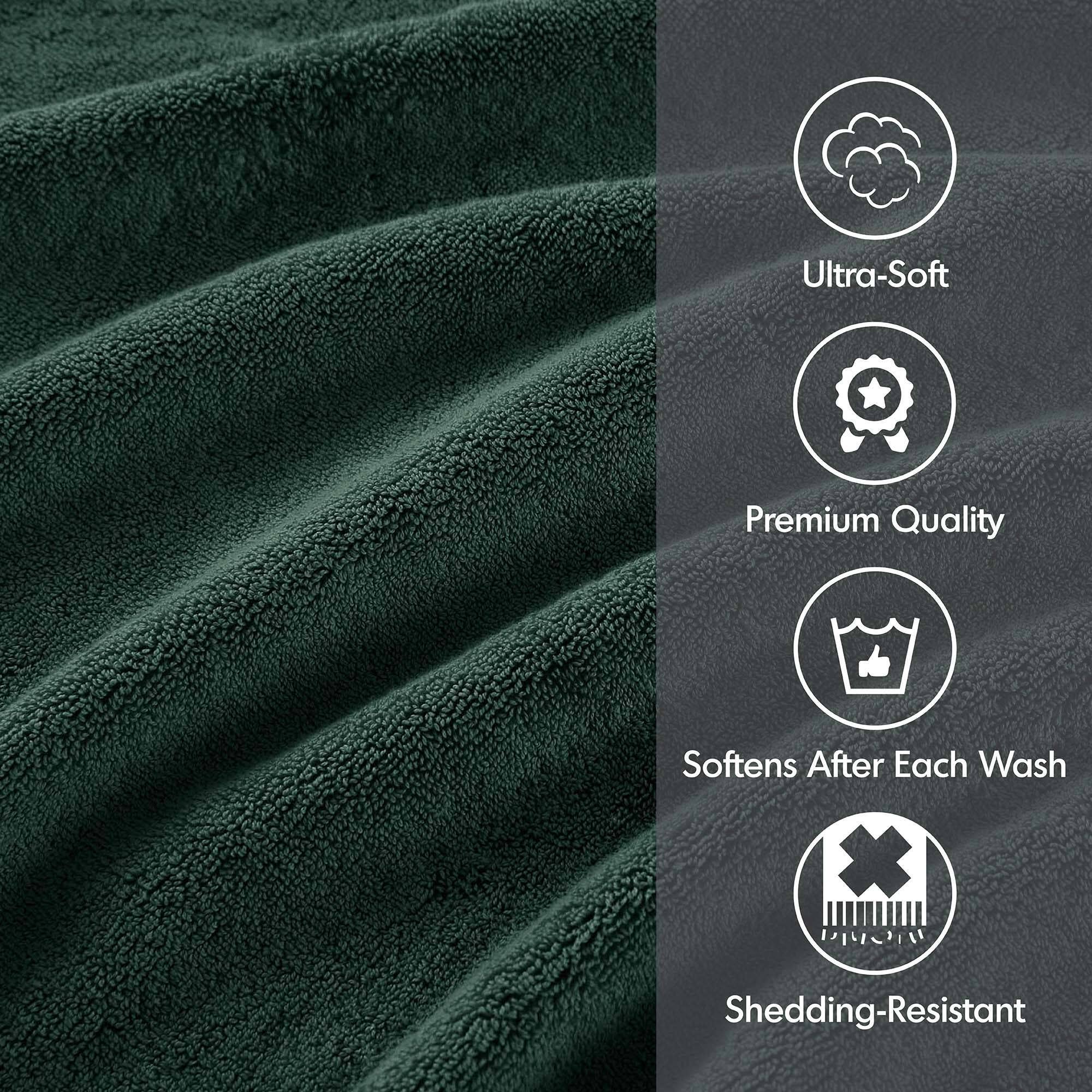 Olliix - Wholesale Towel Set - Antibacterial Spa-Like 8-Piece Bathroom Towel Set, Green2