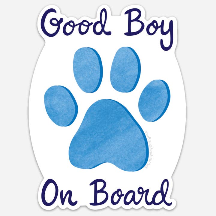 Good Boy Dog On Board Vinyl Car Magnet - Male Dog Owner Gift for wholesale by Sunny Day Designs