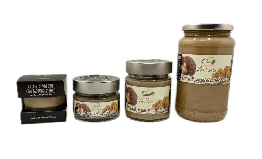 La Spora Tartufi - Vendita all'ingrosso Salse - CREMA DI FUNGHI PORCINI AL TARTUFO BIANCO - 80 gr1