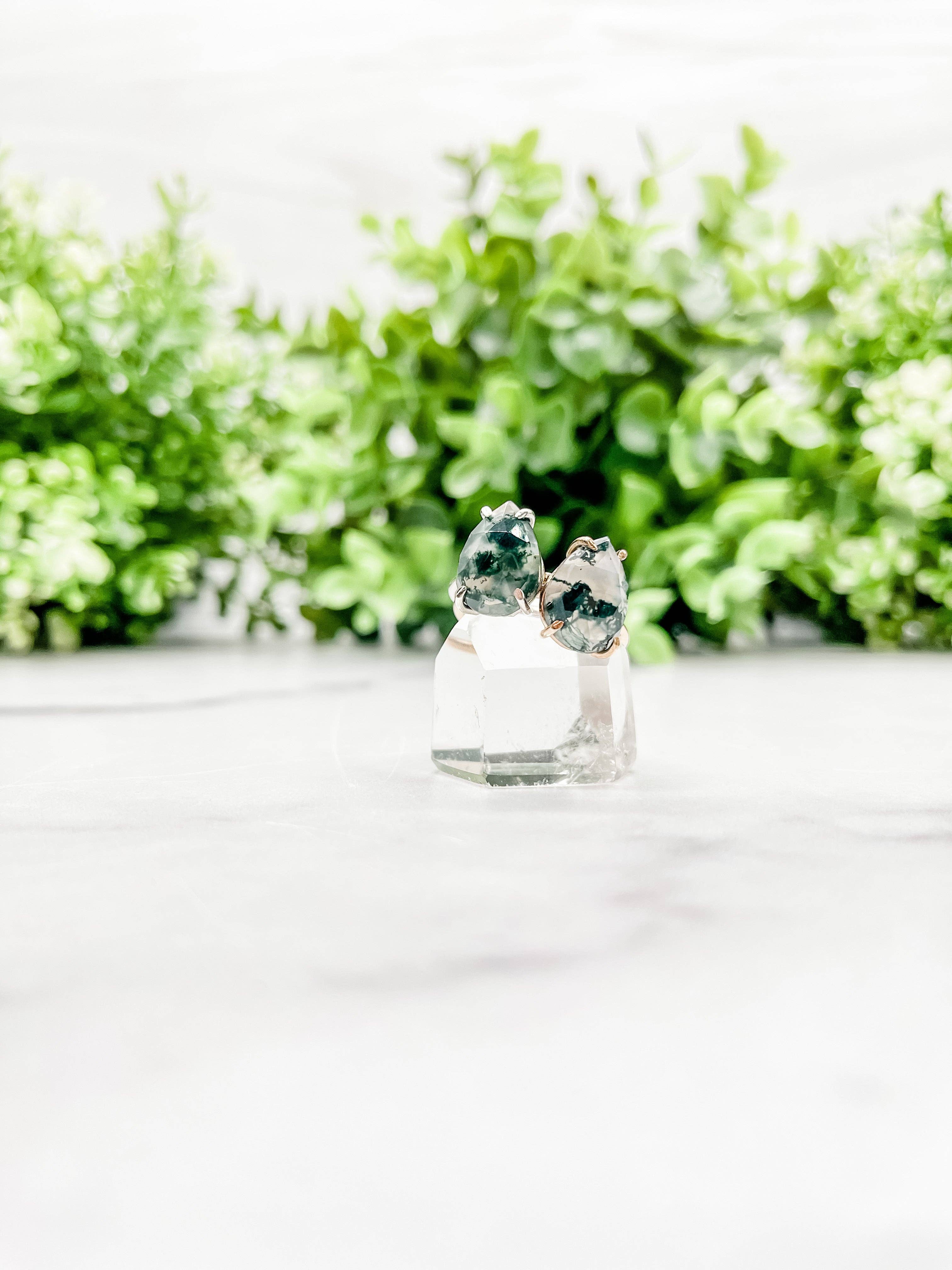 Simply Chic Jewelry - Vente Solitaire - Bague poire en agate mousse4