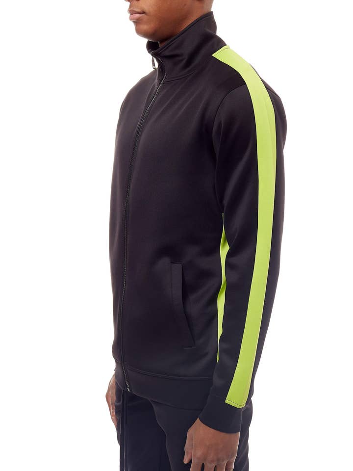 Veste de survêtement 501 - Noir/Citron vert pour la vente par Rebel Minds