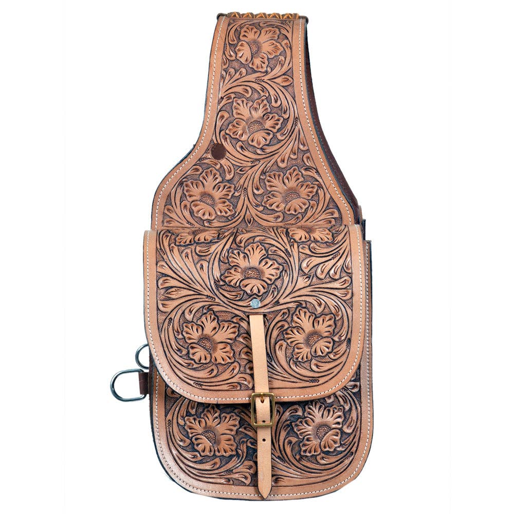 HILASON - Wholesale Horseback Riding Gear - HILASON Soft Leather Horse Saddle Bag Oiled Tan | Equestrian Western Adjustable Closure1