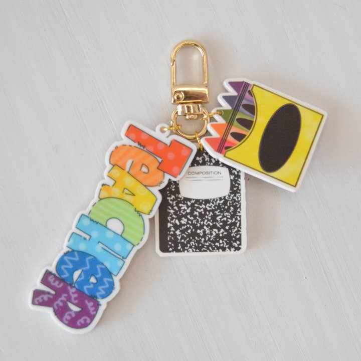 Teacher Acrylic Keychain for wholesale by The Adorned Fox