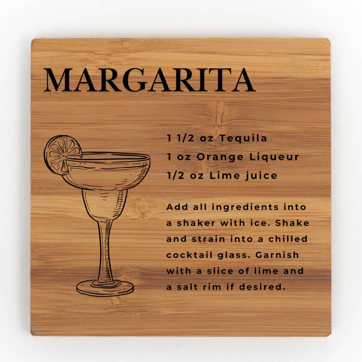 Nautically Northern - Wholesale Coasters - Classic Cocktail Recipe Coasters | Wood & Slate Bar Coasters9