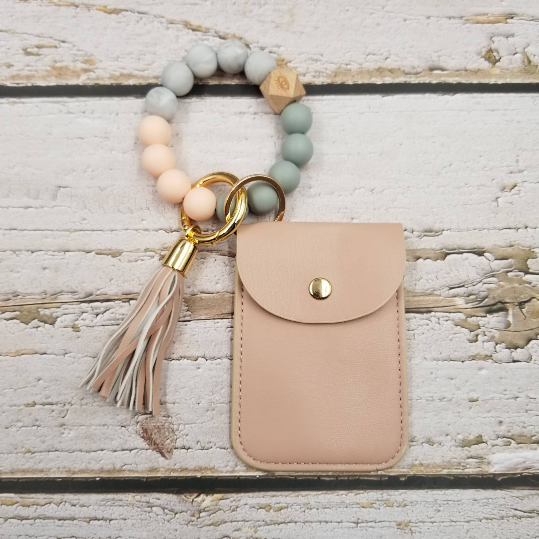 Treasure Wholesale – Pulseira com porta-chaves por atacado – Tassel cartão caso pulseira chaveiro5