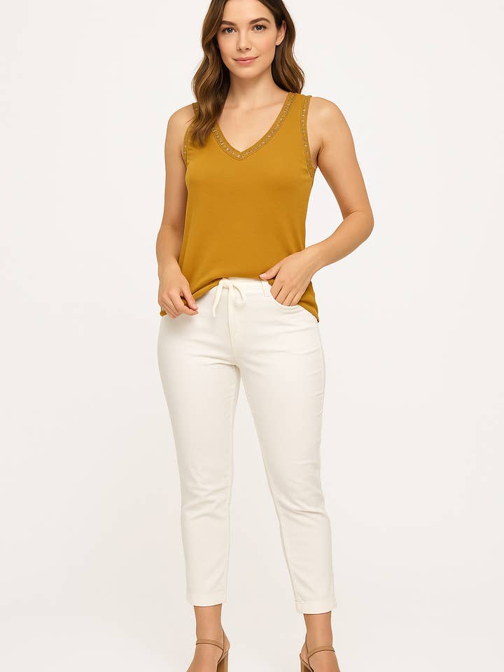 Canotte con paillettes a scollo a V per la vendita all'ingrosso da parte di Marisima by Urban Mangoz