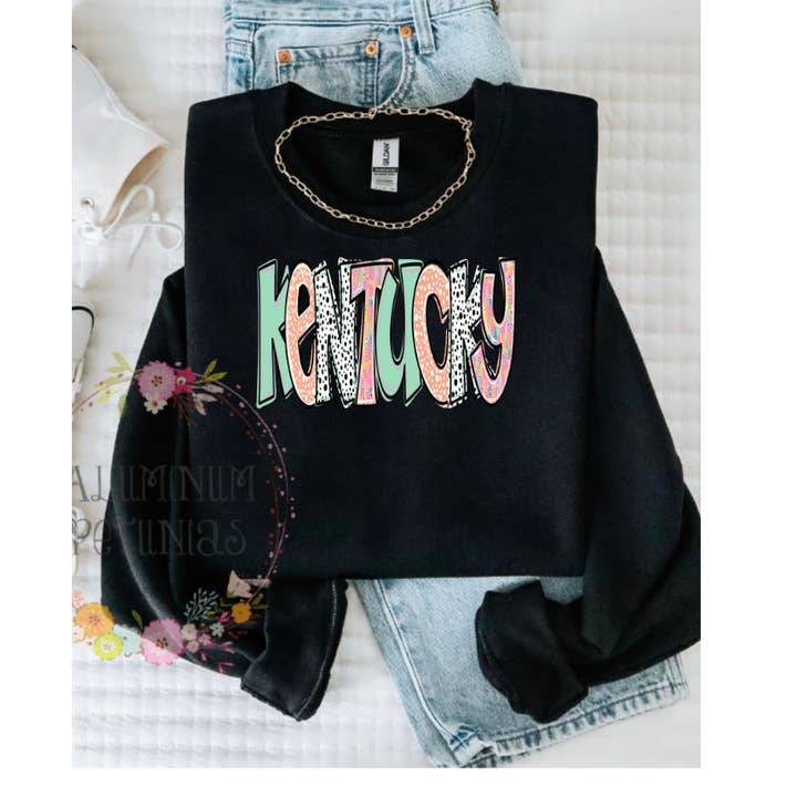 Kentucky Bright Doodle Gildan Sweatshirt (All States Avail) for wholesale by Aluminum Petunias