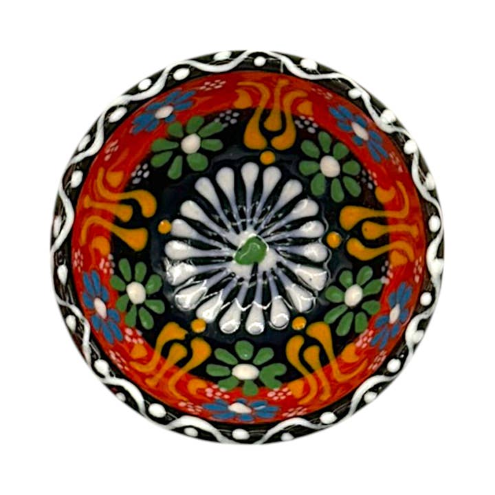 cotonIQ - Wholesale Decorative Plate/Dish/Bowl - Ceramic Bowl - Flower - Orange - 8cm2