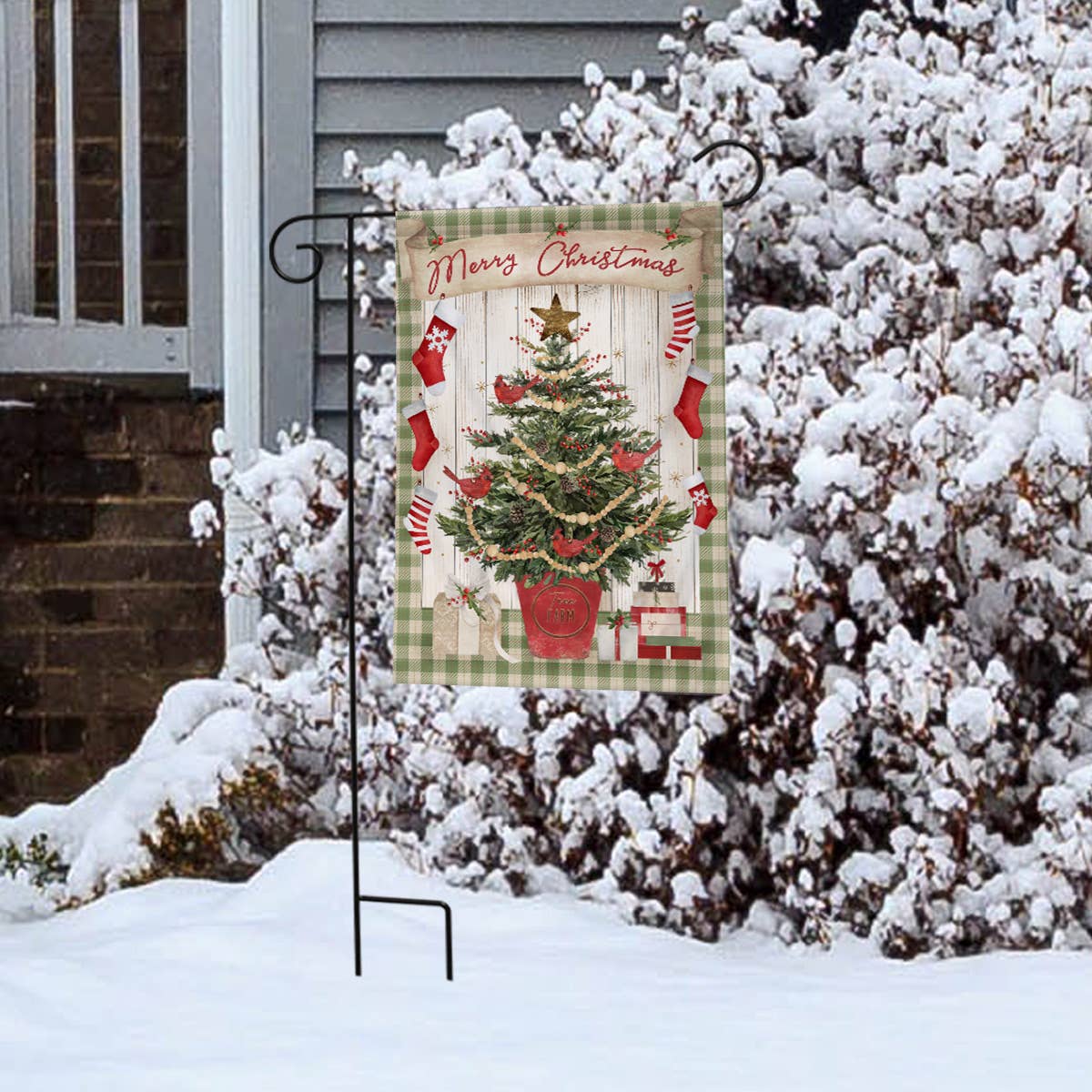 Briarwood Lane - Wholesale Flag - Potted Merry Christmas Tree Garden Flag 18" x 12.5"2