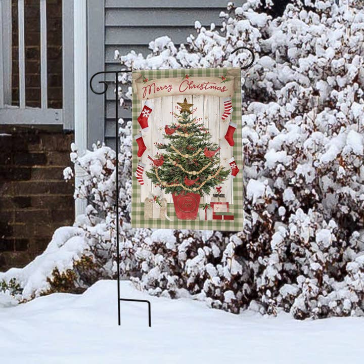 Briarwood Lane - Wholesale Flag - Potted Merry Christmas Tree Garden Flag 18" x 12.5"2