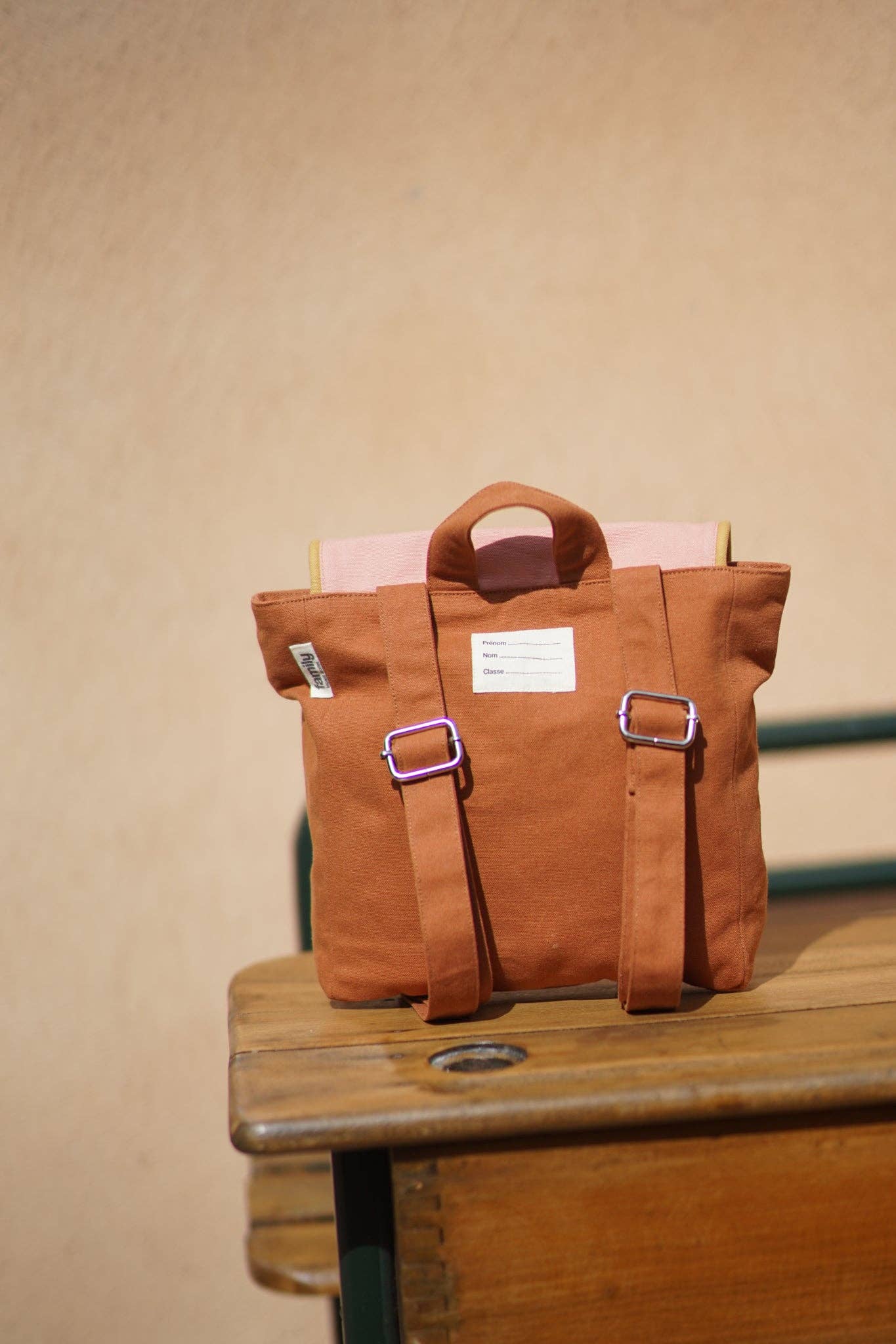 Family Impact Stories - Wholesale Rugzak - Kinderen - Rechthoekige kinder rugzak in roze en chocolade2