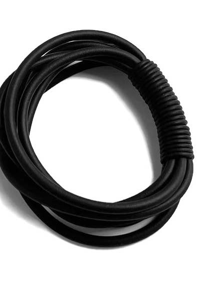 TENACIOUS: Stretchy Eye Catching Vegan Black Rubber Bracelet for wholesale by Alter Ego Designs