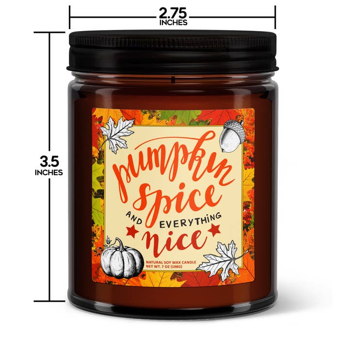 Wi-Wear - Wholesale Jar/Filled Candle - Pumpkin Spice Everything Nice Soy Candle Pumpkin Spice Scent1