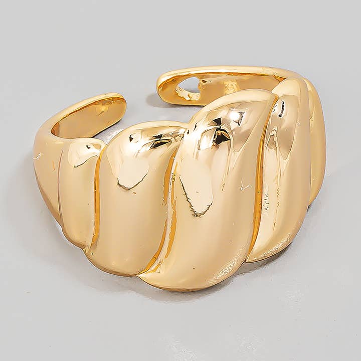 The Looks by Fame Accessories - Wholesale Cocktail/Statement Ring - Croissant Statement Ring0