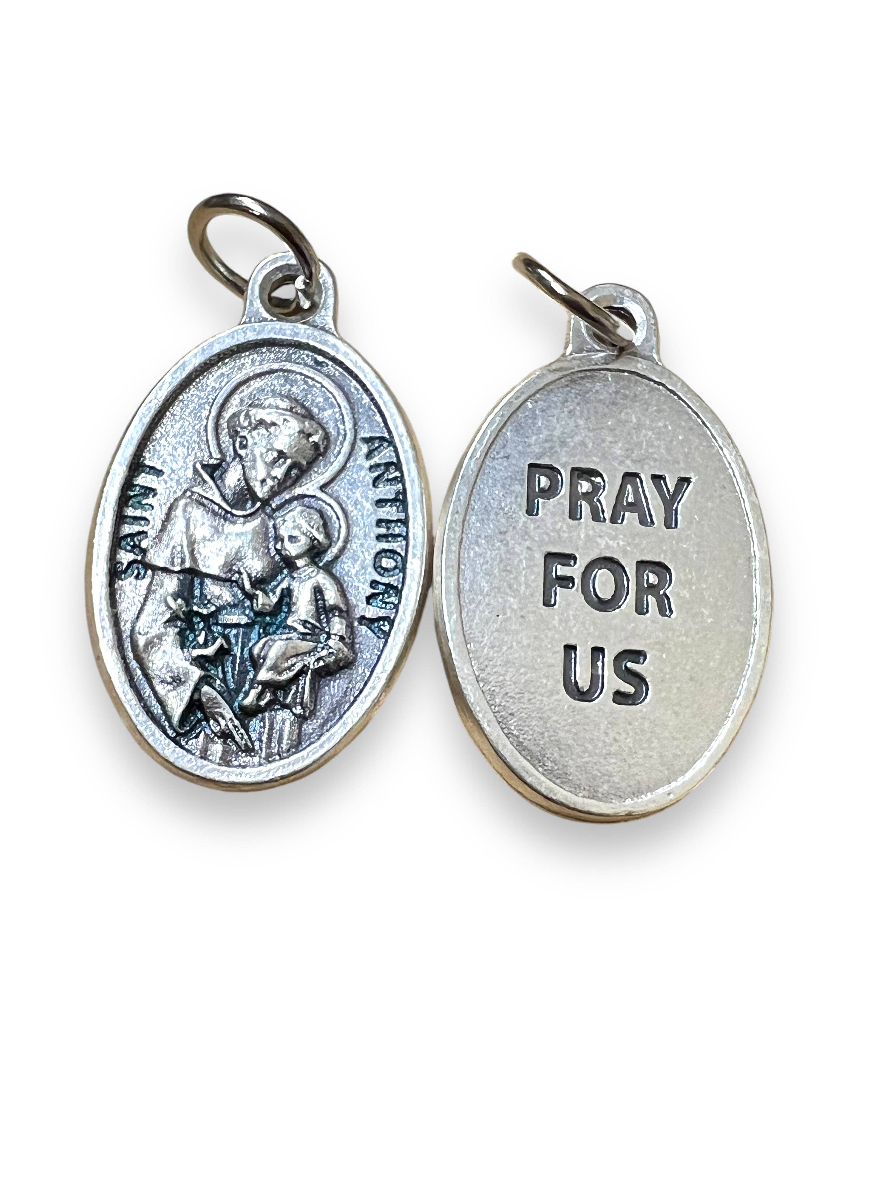 SAN JUDITAS RELIGIOUS ARTICLES - Wholesale Individual Charm/Pendant - OXIDIZED ITALIAN MEDAL: ST. ANTHONY OF PADUA0