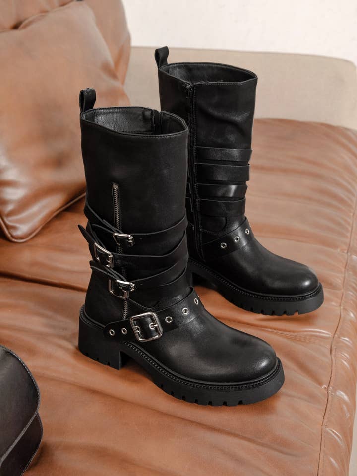 Black FLAT BOOTS - victorria for wholesale on Faire2