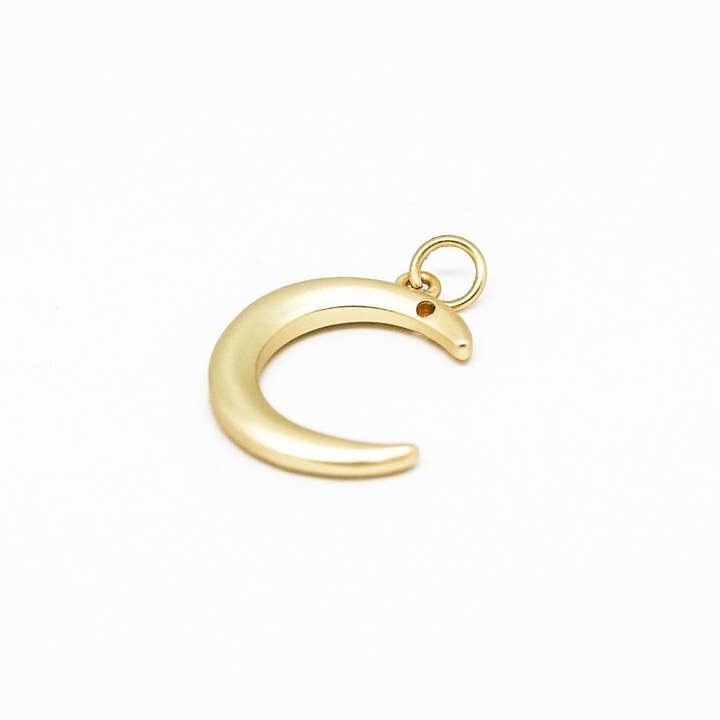 Matte Gold or Silver Moon Crescent Pendant,CPG-CPS193 for wholesale by Jewel Pledge