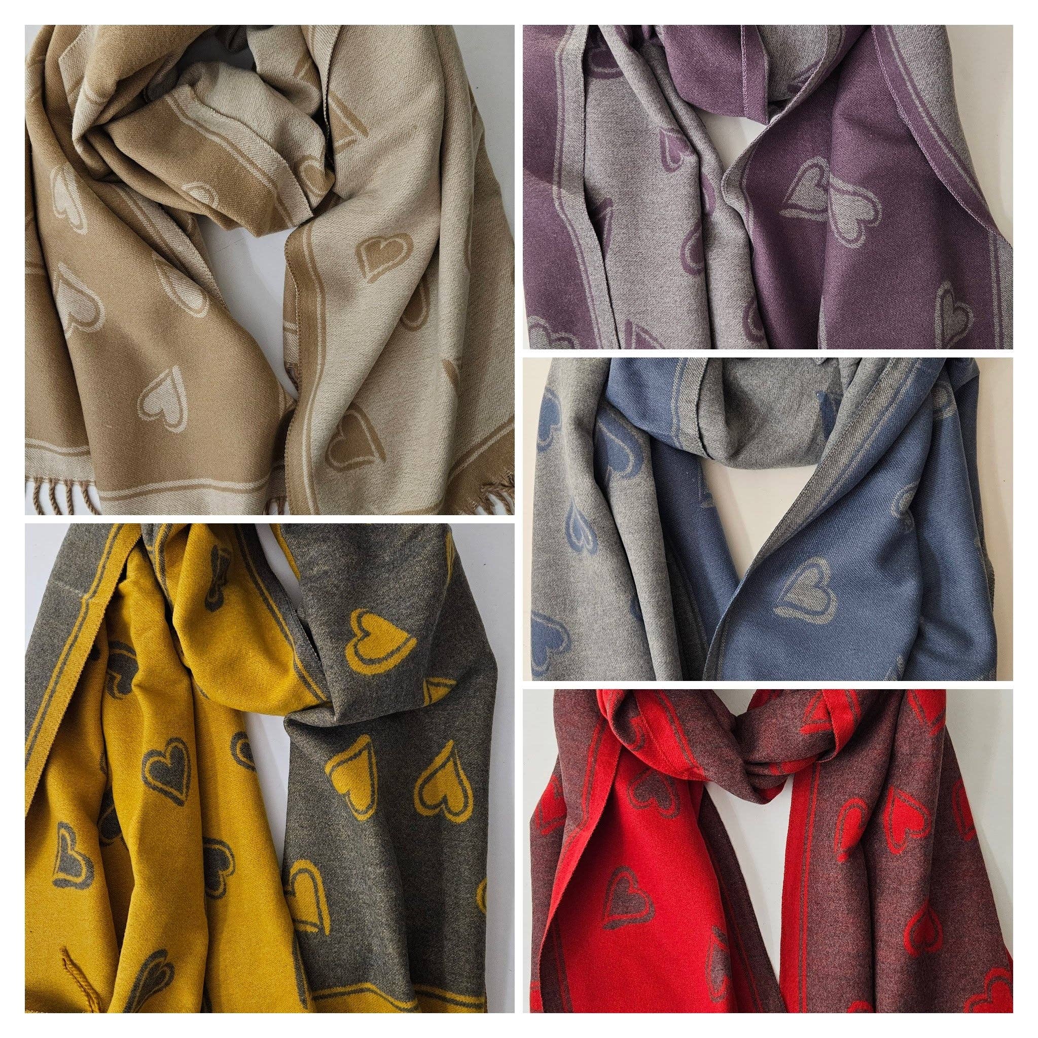 Shimena - Wholesale Scarf - Women's - Heart Pattern Cashmere-Blend Scarf – Ultra Soft & Elegant7