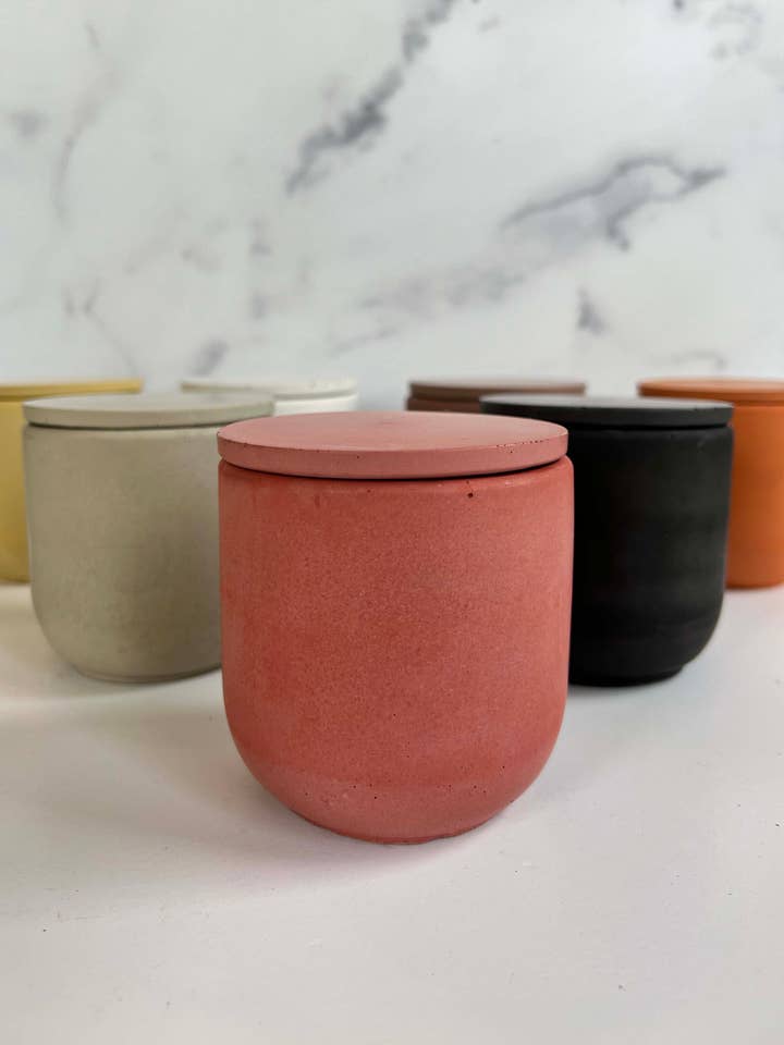 Empty Cement 12oz Candle Containers Candle Vessels Sealed for wholesale by Aroma Sparks