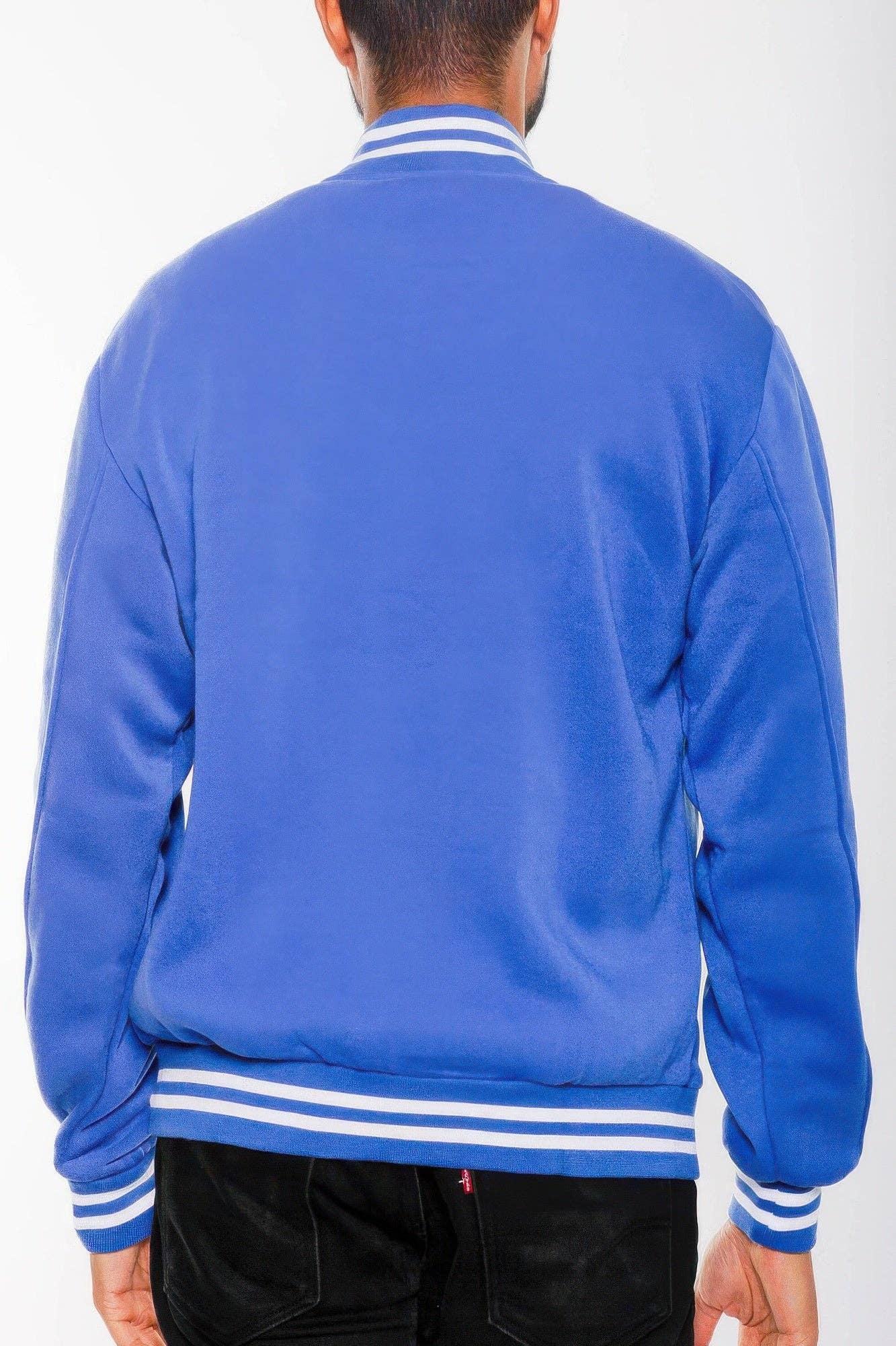 CC Wholesale Clothing – Großhandel College-/Baseballjacke – Herren – Herren-Fleece-Collegejacke mit Druckknopf5