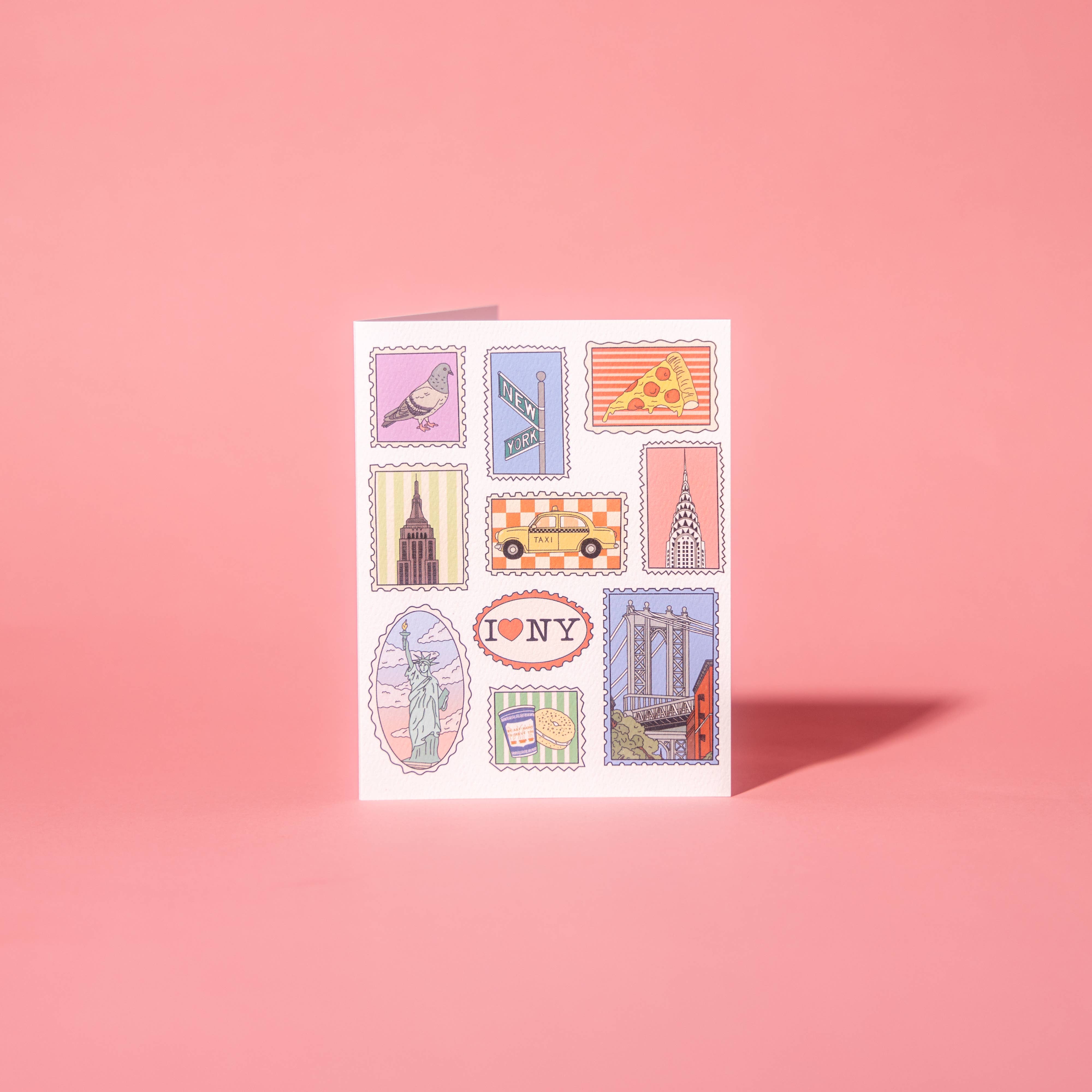 Illustrating Amy - Wholesale Travel Card - New York City Stamps Card2