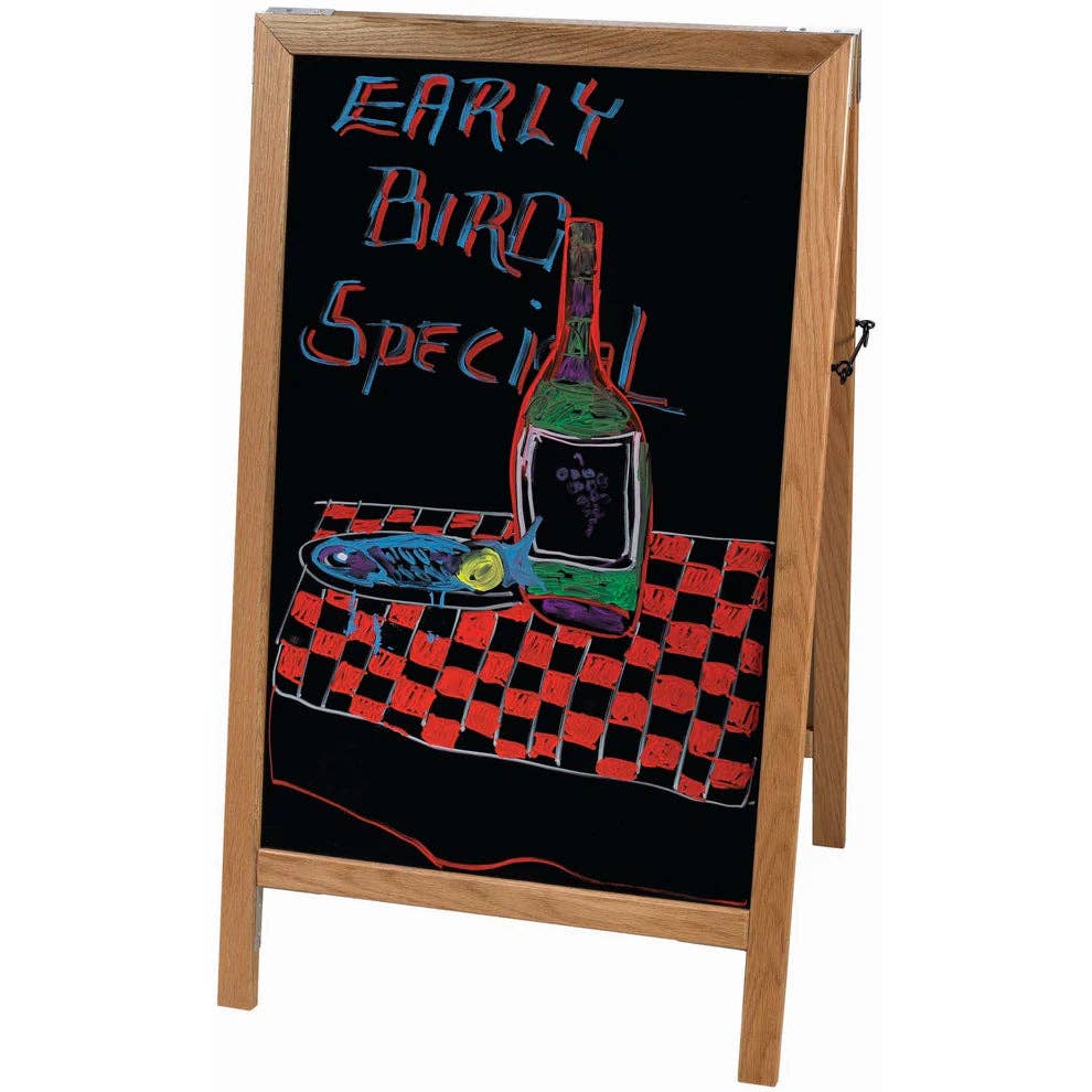 EcoQuality - Wholesale Chalkboard - MBAF-1 to MBAF-5 A-Frame Marker Boards, Natural, Mahogany, Oak1