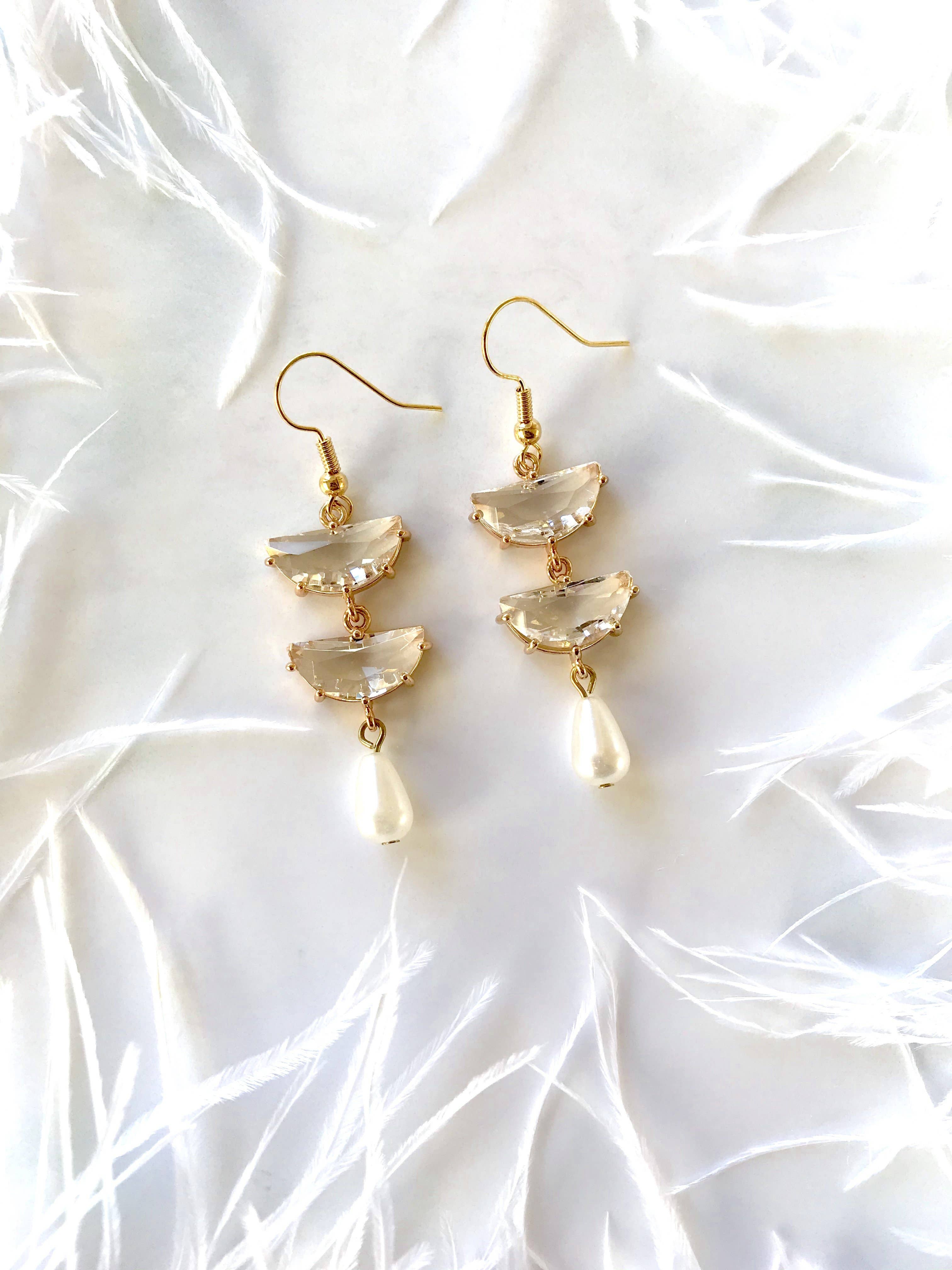 XTRA by Stacey - Wholesale Dangle Earrings - The Shannon Earring - Pearl2