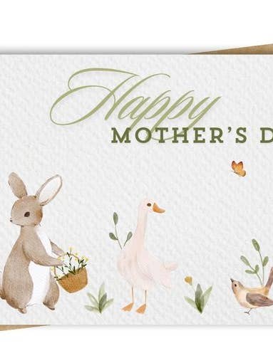 Watercolour Animals Mothers Day Card Includes Kraft Envelope for wholesale by Paper Kuts