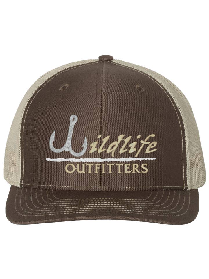 Hat - 112 Brown/khaki, Hook, Front, Khaki for wholesale by Wildlife Outfitters
