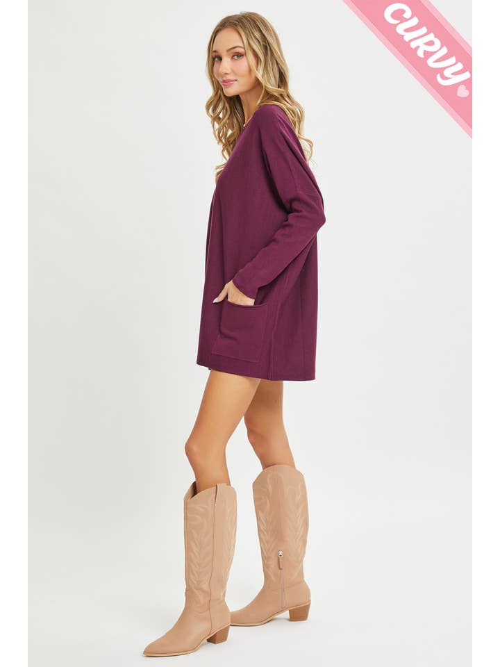 Sweet Lovely by Jen - Wholesale Tunic Sweater - Women's - FRONT POCKET OVERSIZE SWEATER PLUS SIZE64