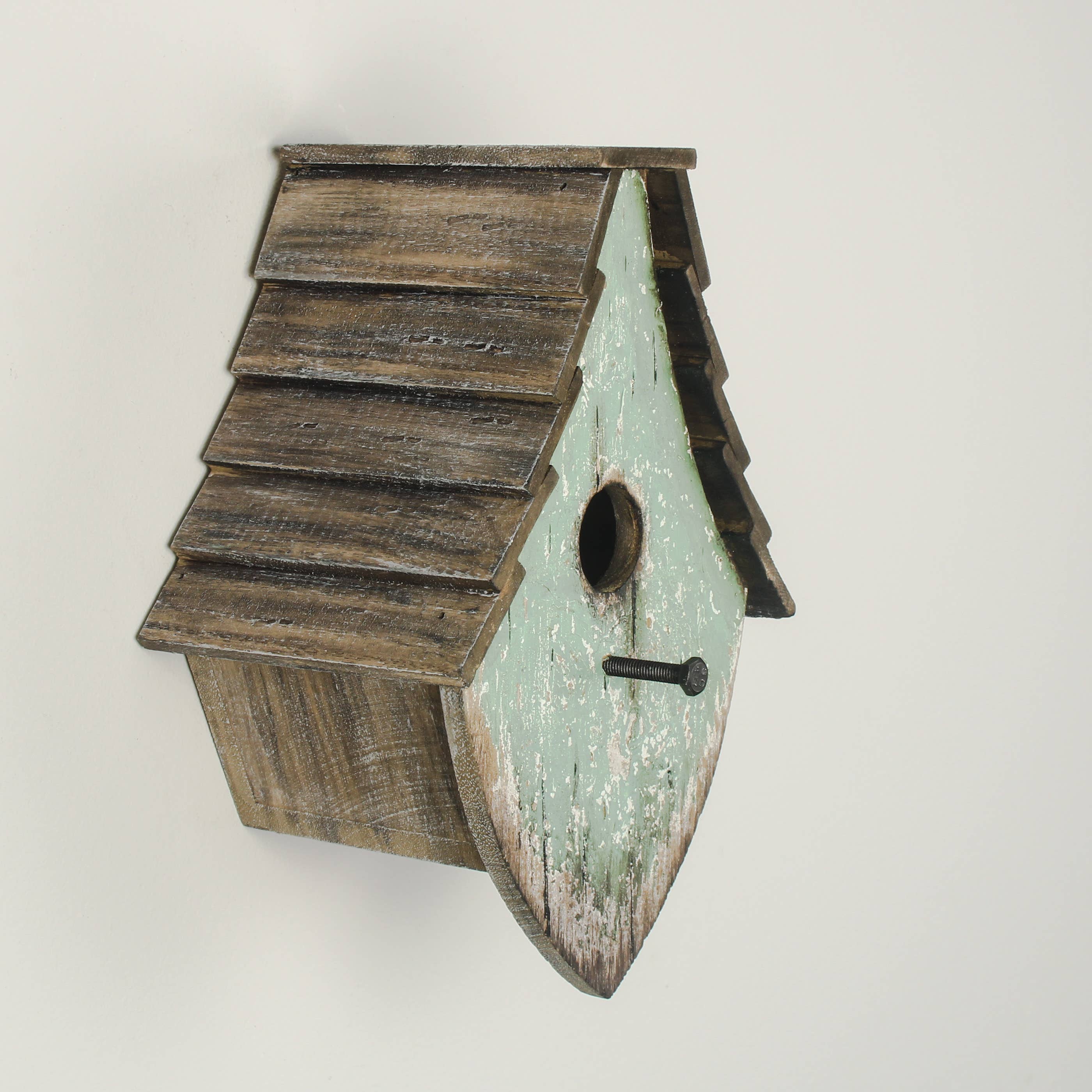 Originals International Ltd - Wholesale Bird House - Rustic Hand-Painted Wooden Bird house – Distressed Green4