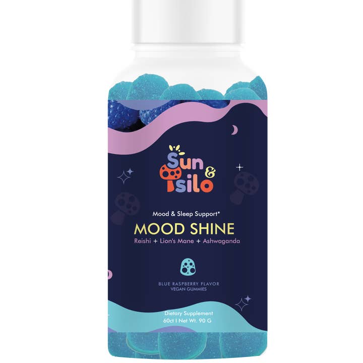 Calming, Mood Enhancing Blue Raspberry Gummies for wholesale by Sun and Silo