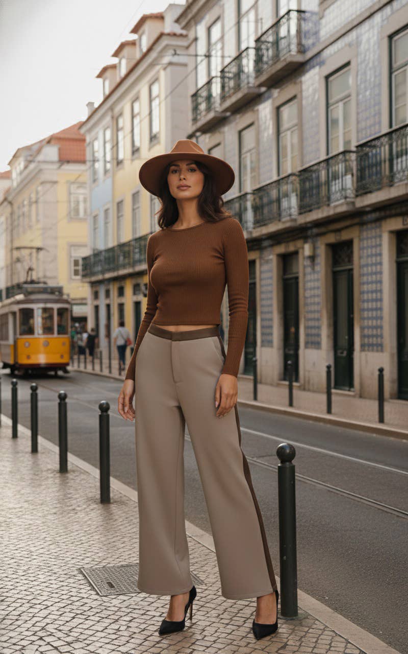 MOOYA - Wholesale Pants - Women's - Two-tone dress pants - L136-1