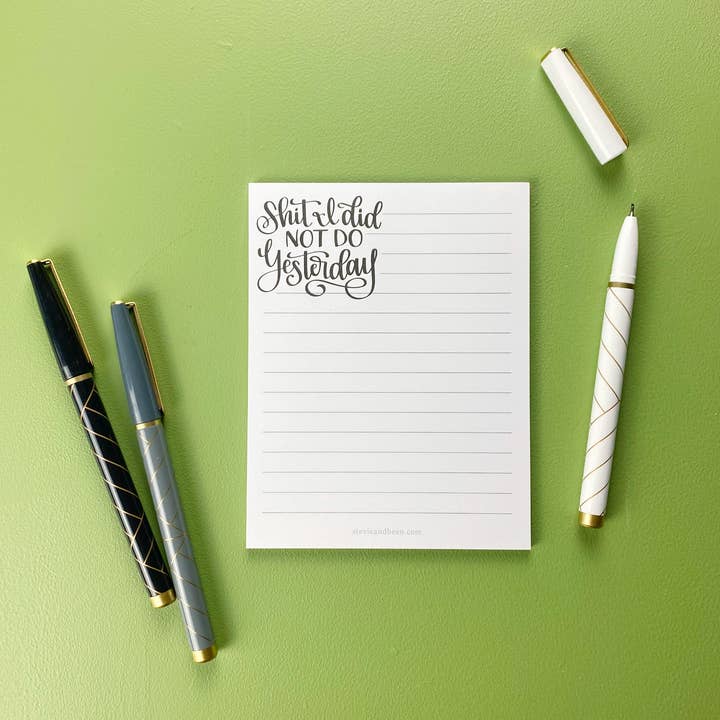 Stevie + Bean Paperie - Wholesale Notepad - Shit I Did Not Do Yesterday / Notepad2